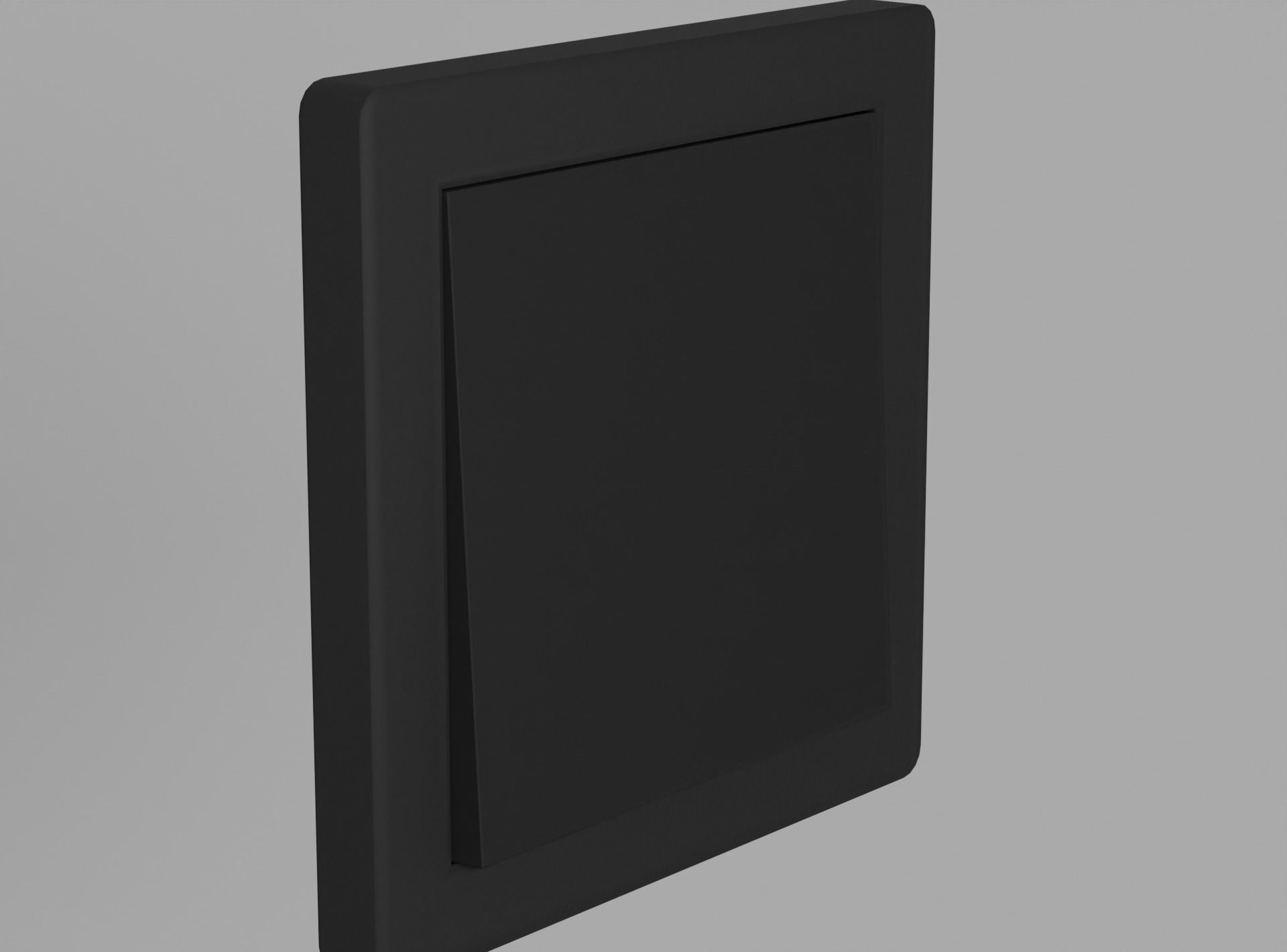 Interior switch - black single Low-poly 3D model_7