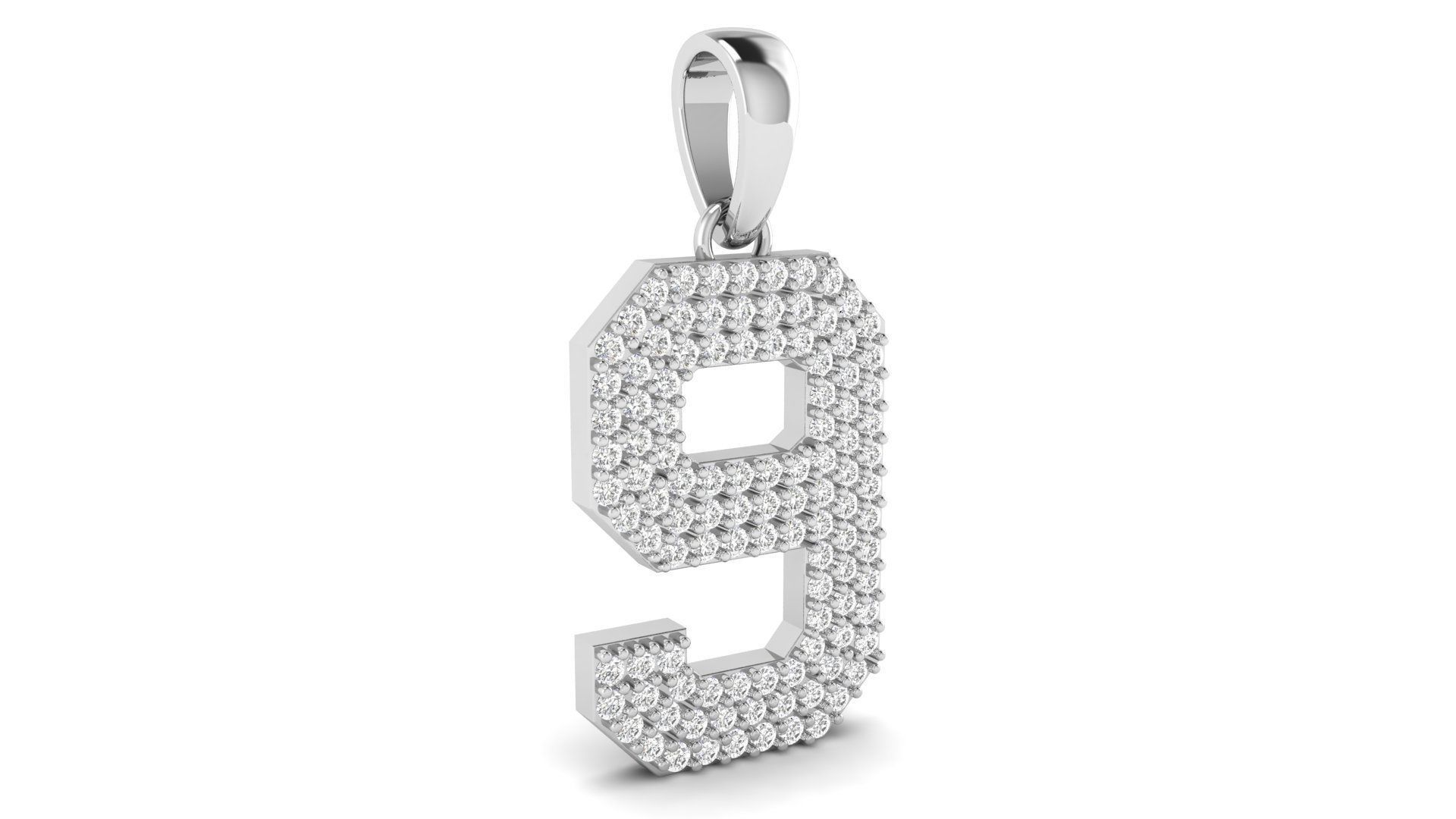 HipHop Numbers Diamond Pendant 3D Model Collection_21