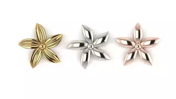 Flower three metal studs