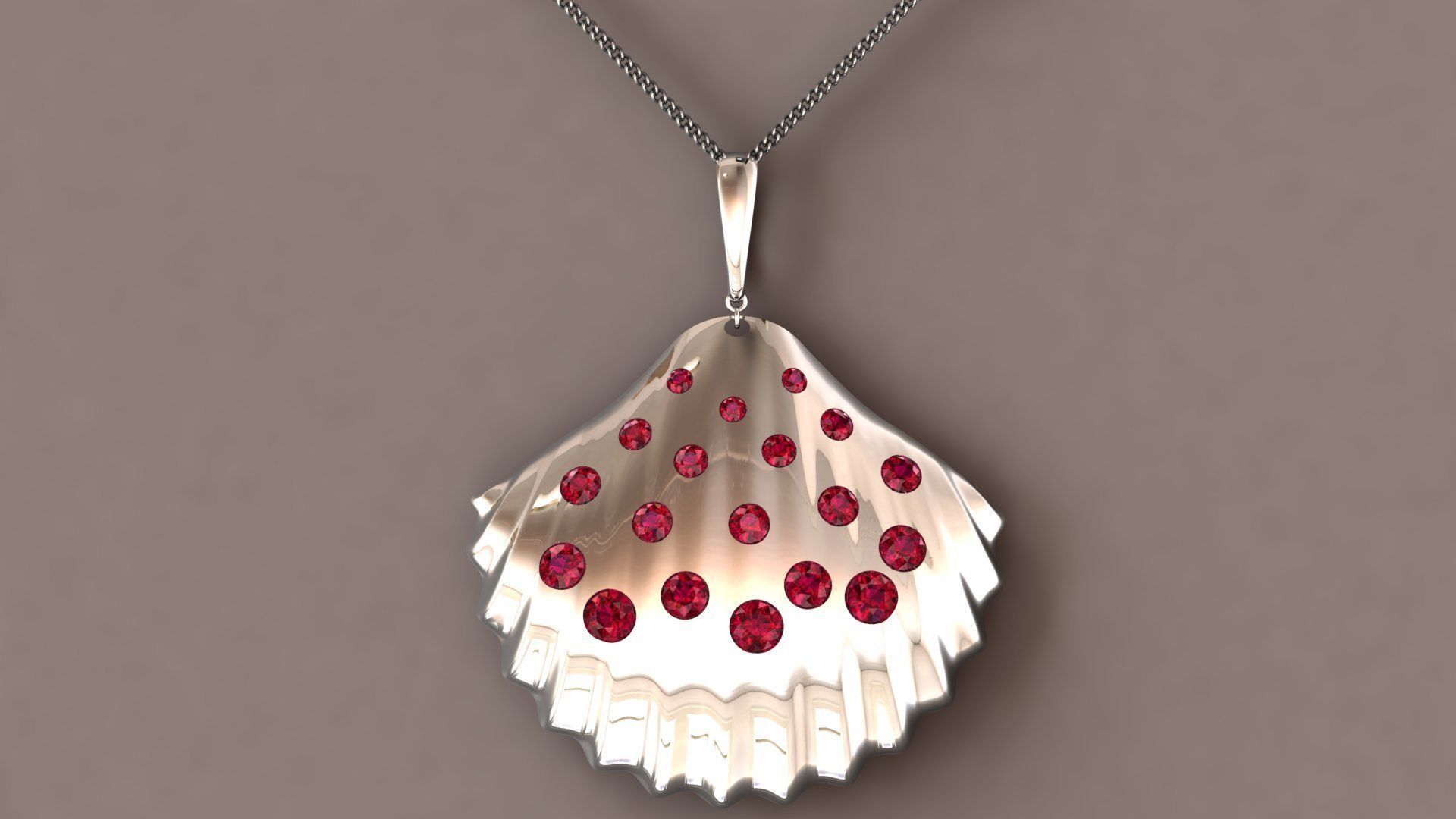 Shell pendant 3D print model_6