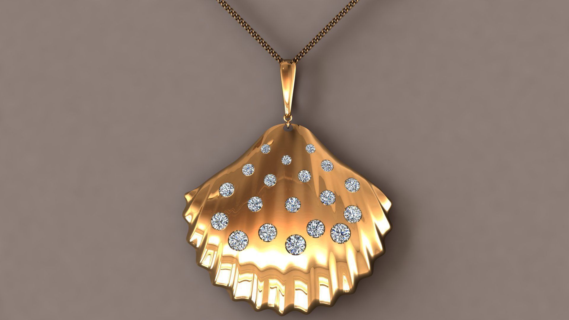 Shell pendant 3D print model_1