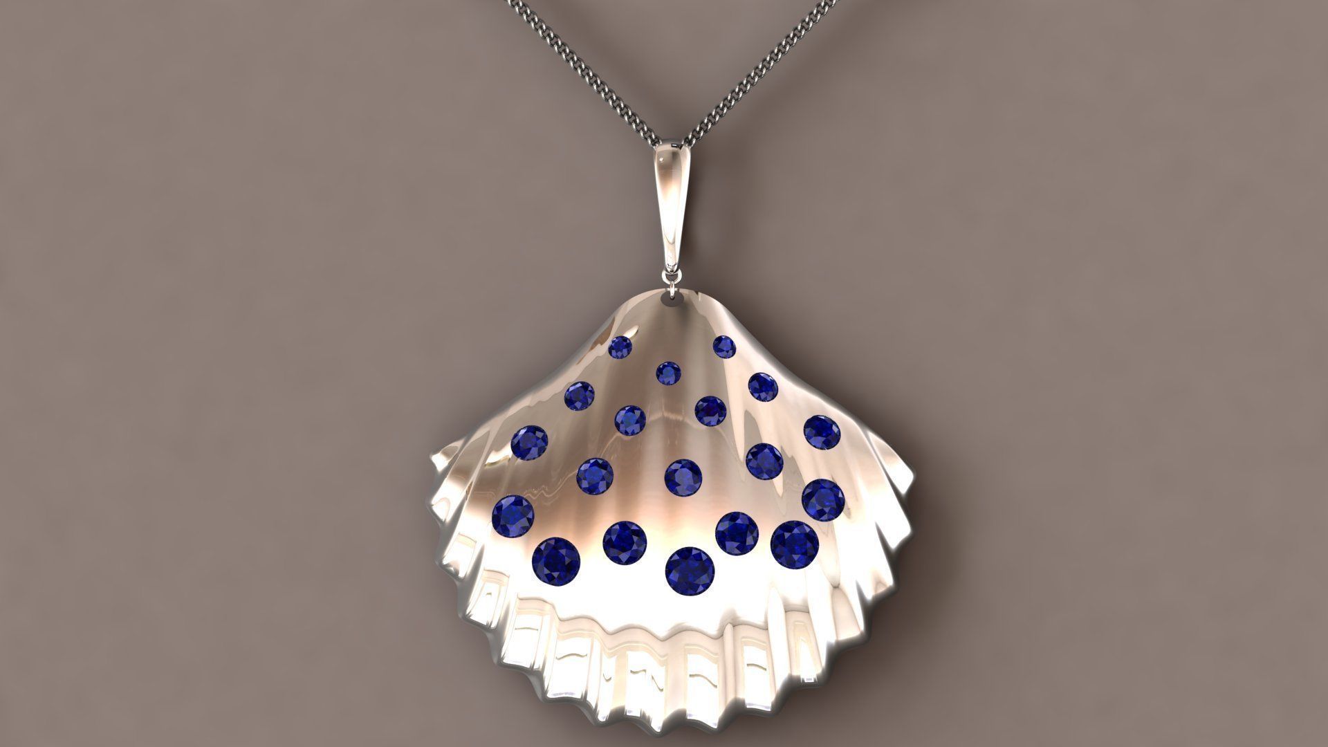 Shell pendant 3D print model_7