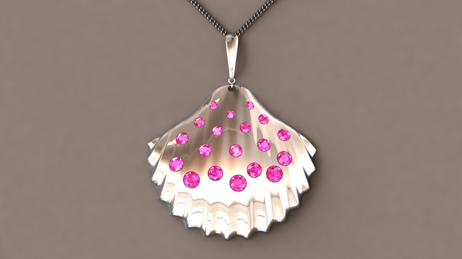 Shell pendant 3D print model_4