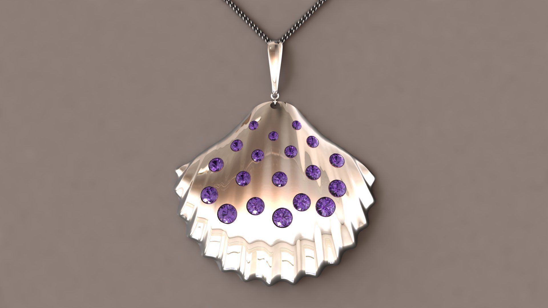 Shell pendant 3D print model_5