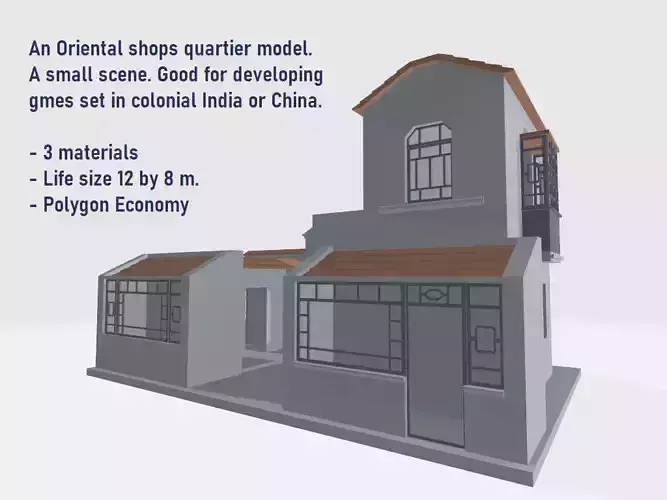 An Oriental shops quarters for 3d Art 3D model