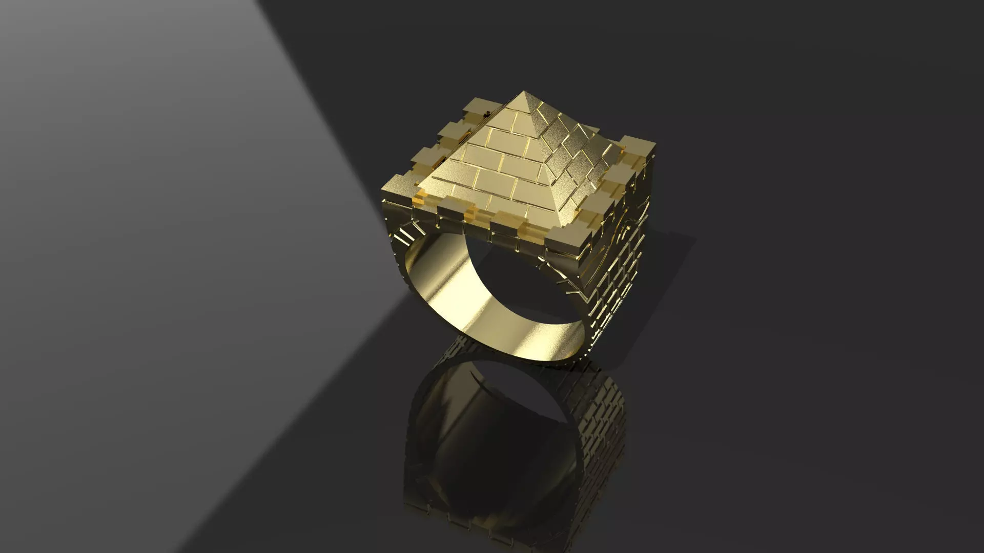 pyramid ring for gold silver 3D print model