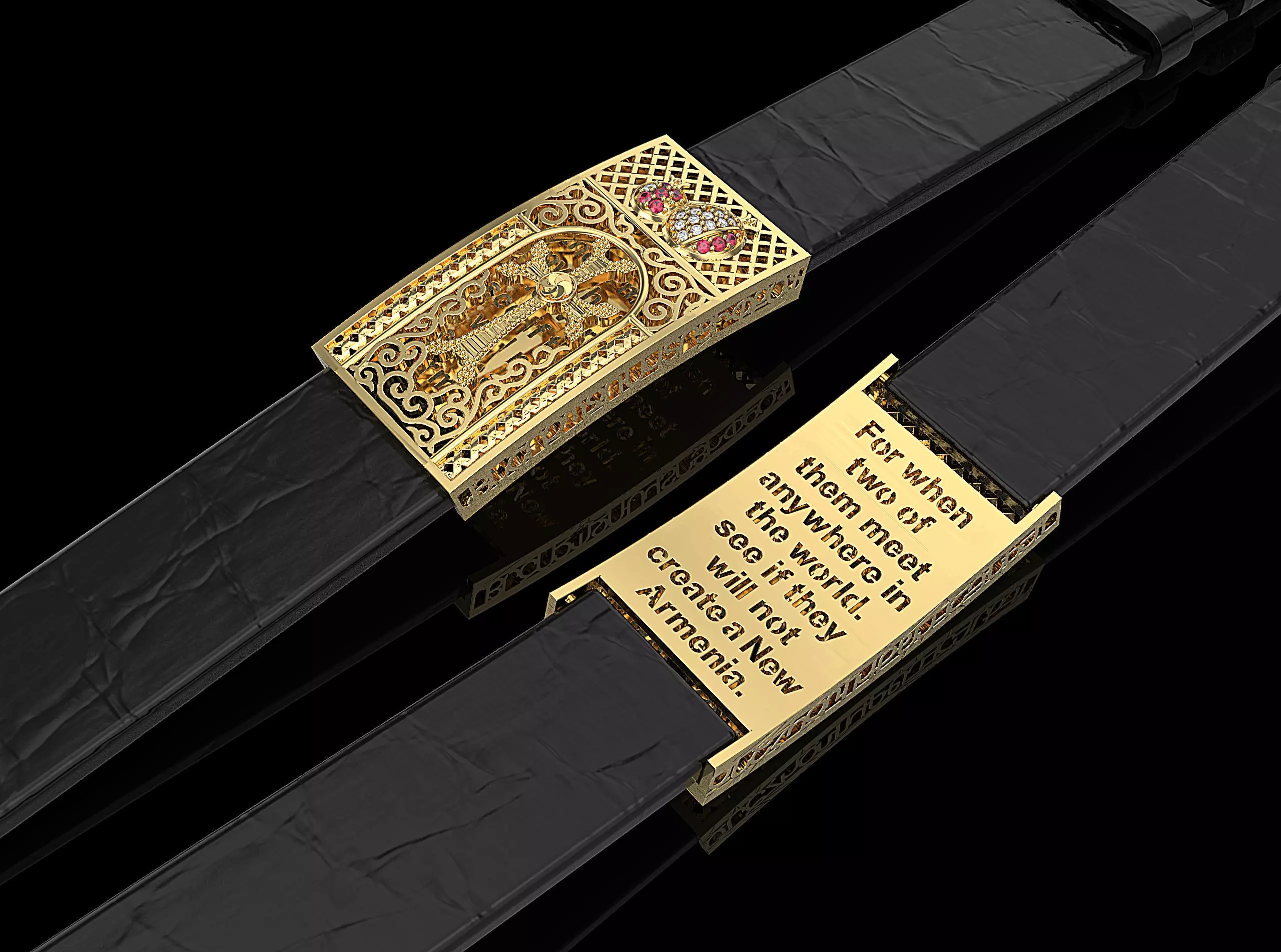 Fashion Armenian cross bracelet Khachkar 3D print model