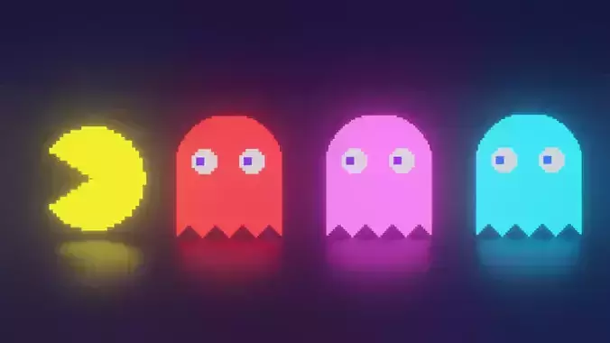 Pac-Man and ghosts