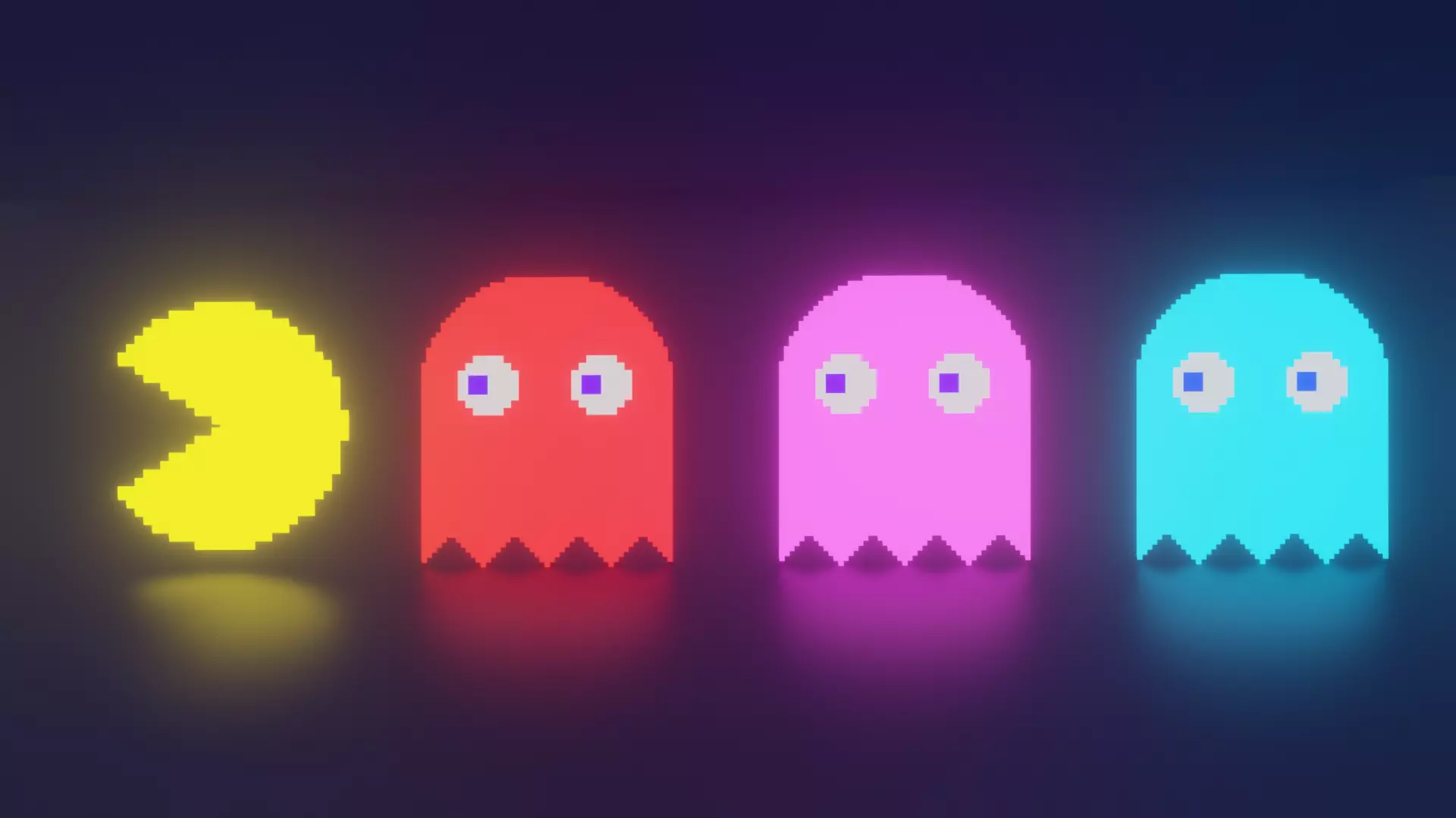 Pac-Man and ghosts Free 3D model_0