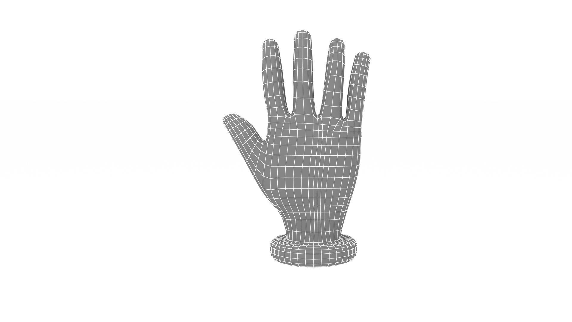 Cartoon Human Hand 3D model_5