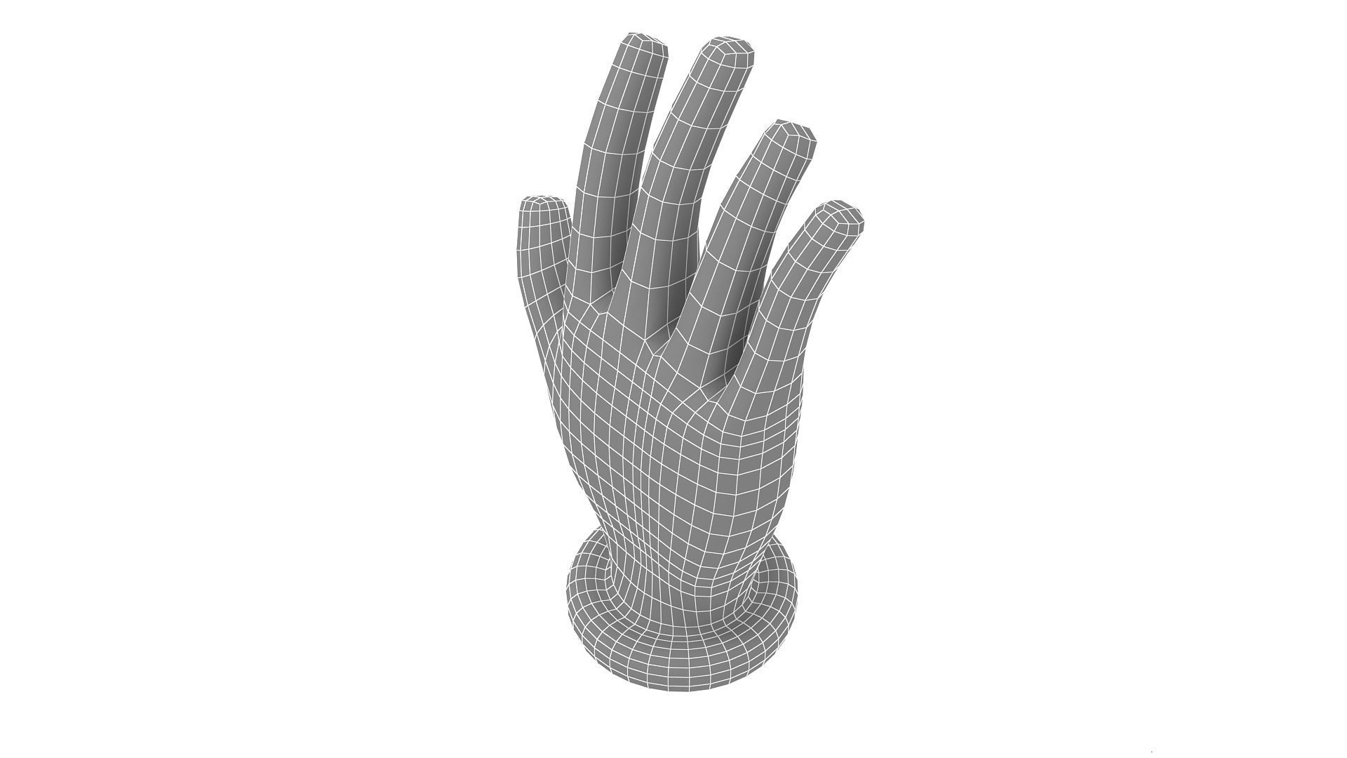 Cartoon Human Hand 3D model_6