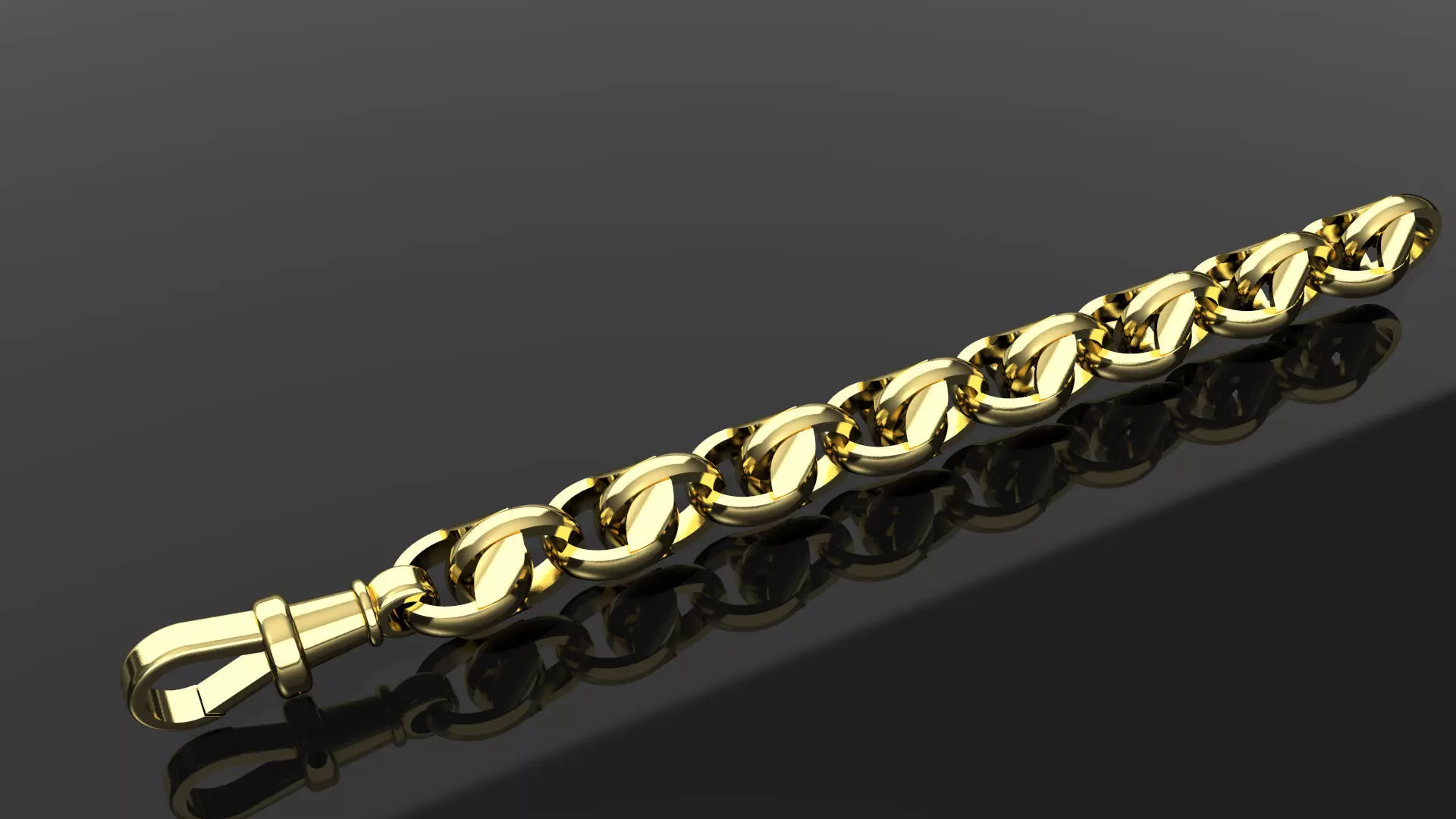 tulip plain link bracelet 3D print model_0