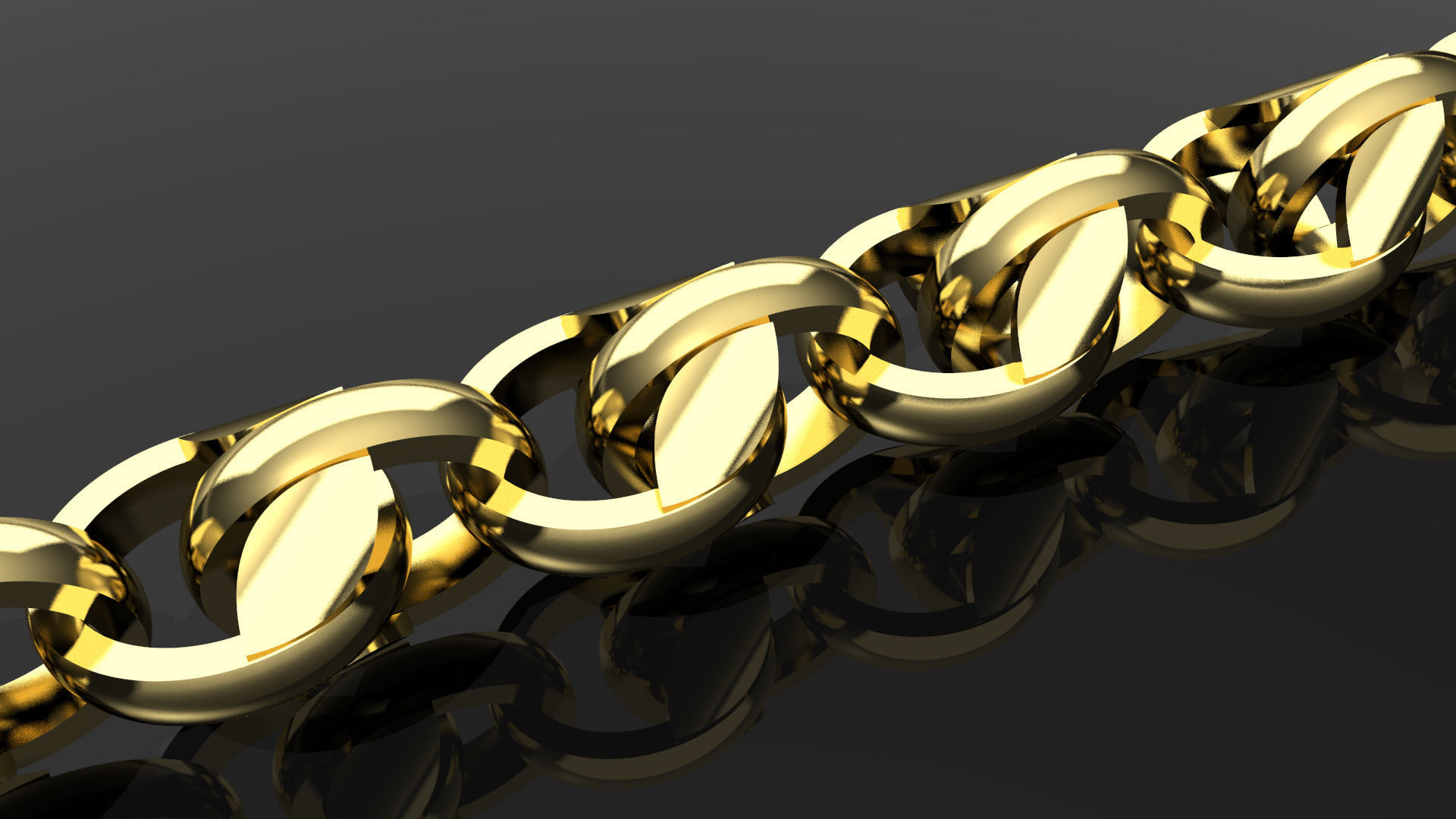 tulip plain link bracelet 3D print model_1