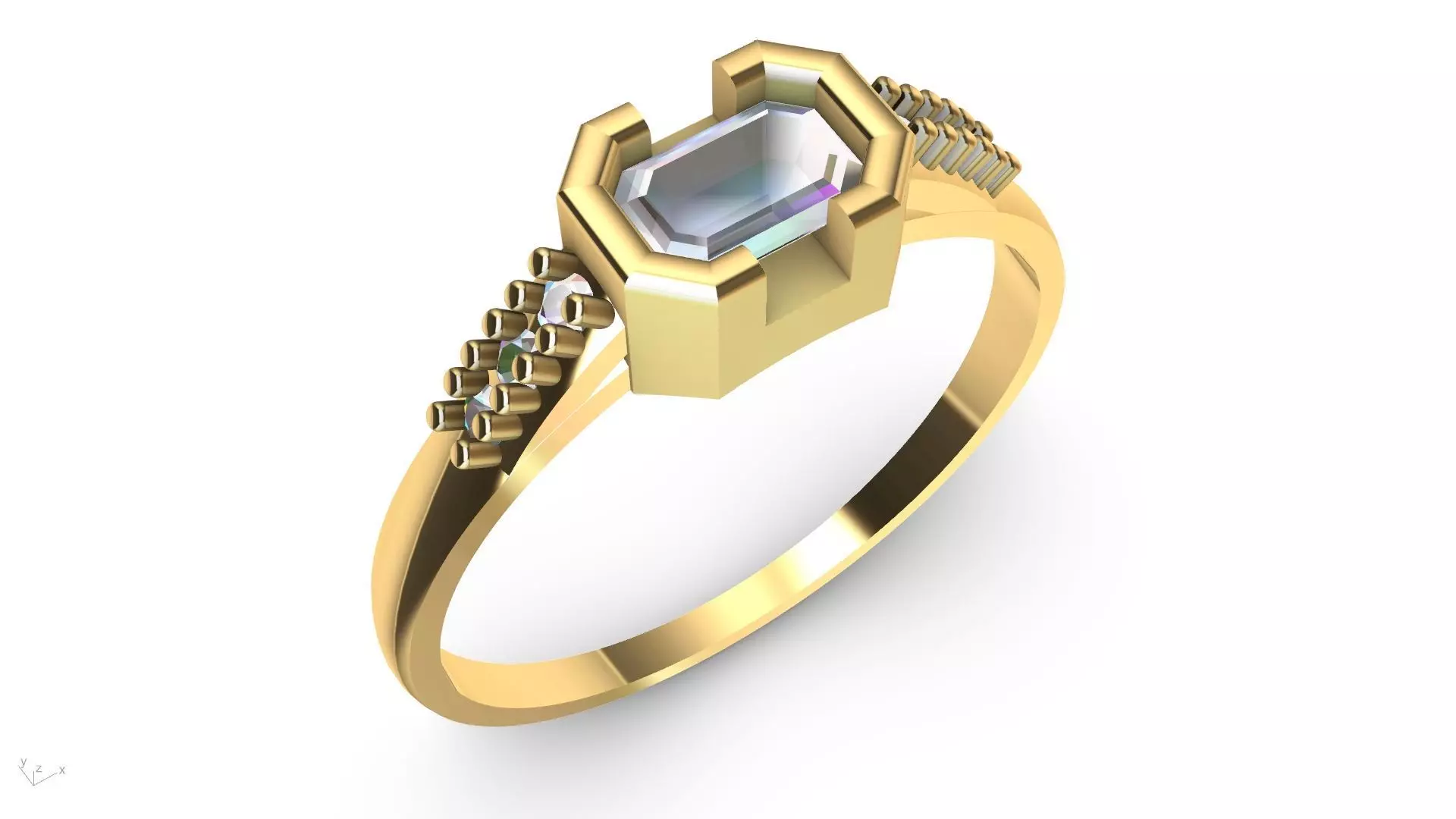 emerald ring stl verified  3D print model_0