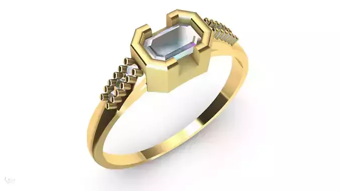 emerald ring stl verified  3D print model