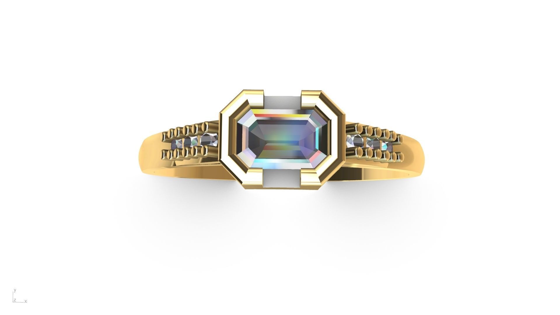 emerald ring stl verified  3D print model_25