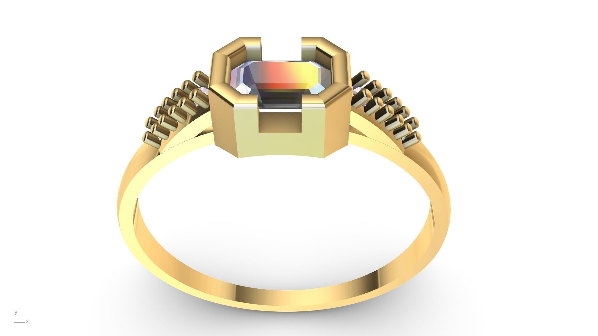 emerald ring stl verified  3D print model_5