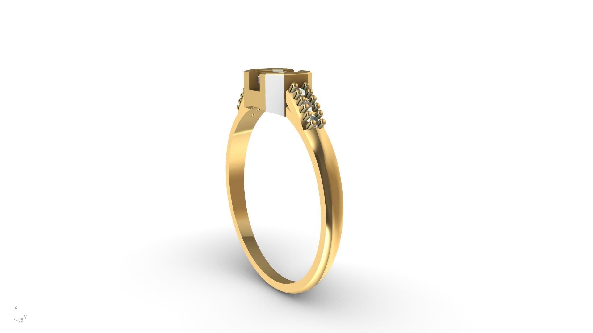 emerald ring stl verified  3D print model_16