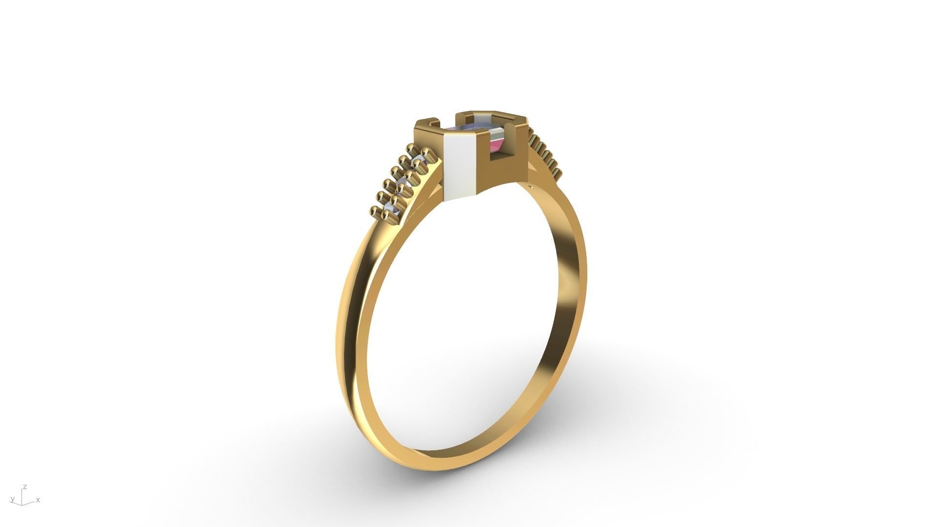 emerald ring stl verified  3D print model_19