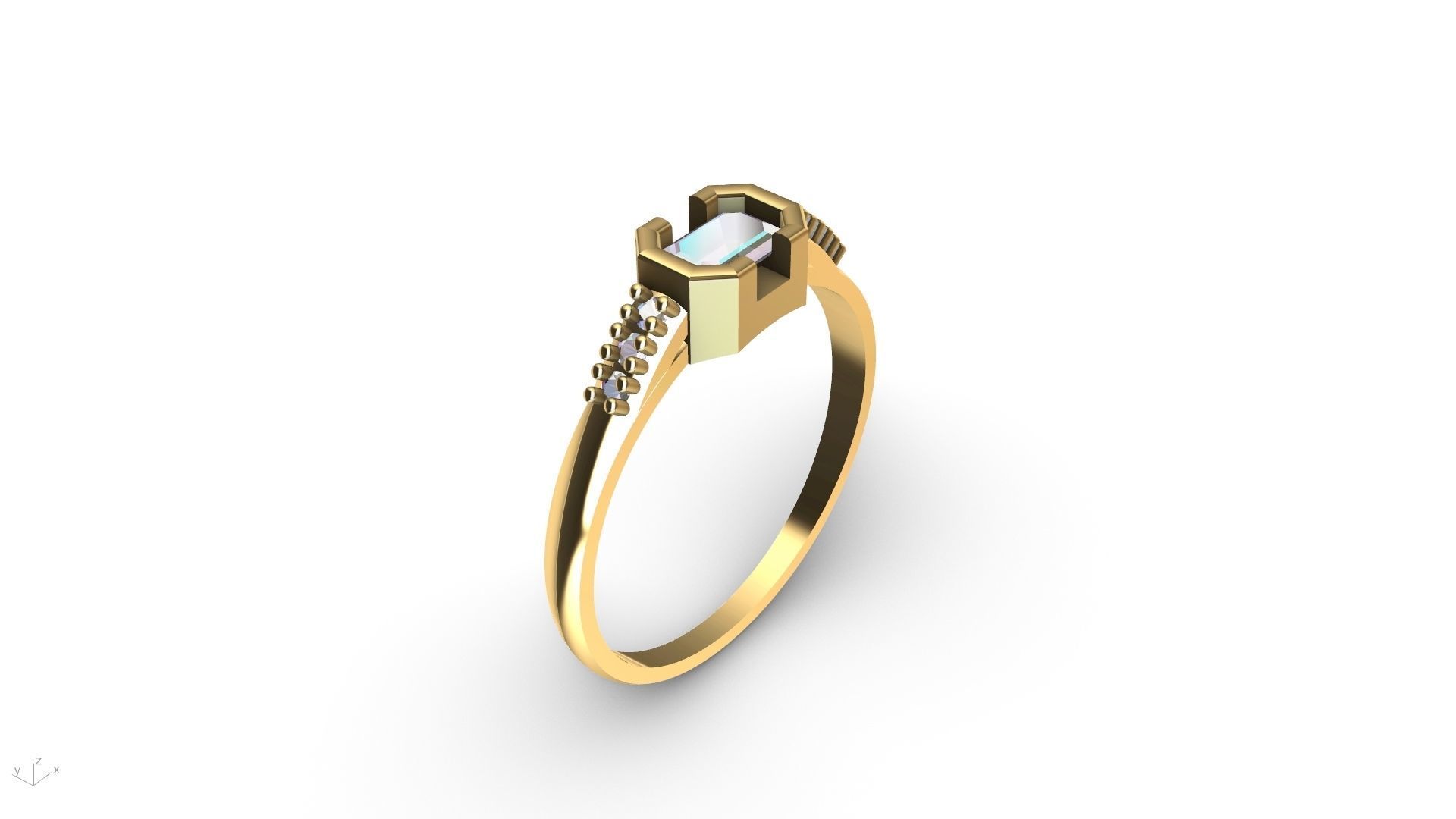 emerald ring stl verified  3D print model_13