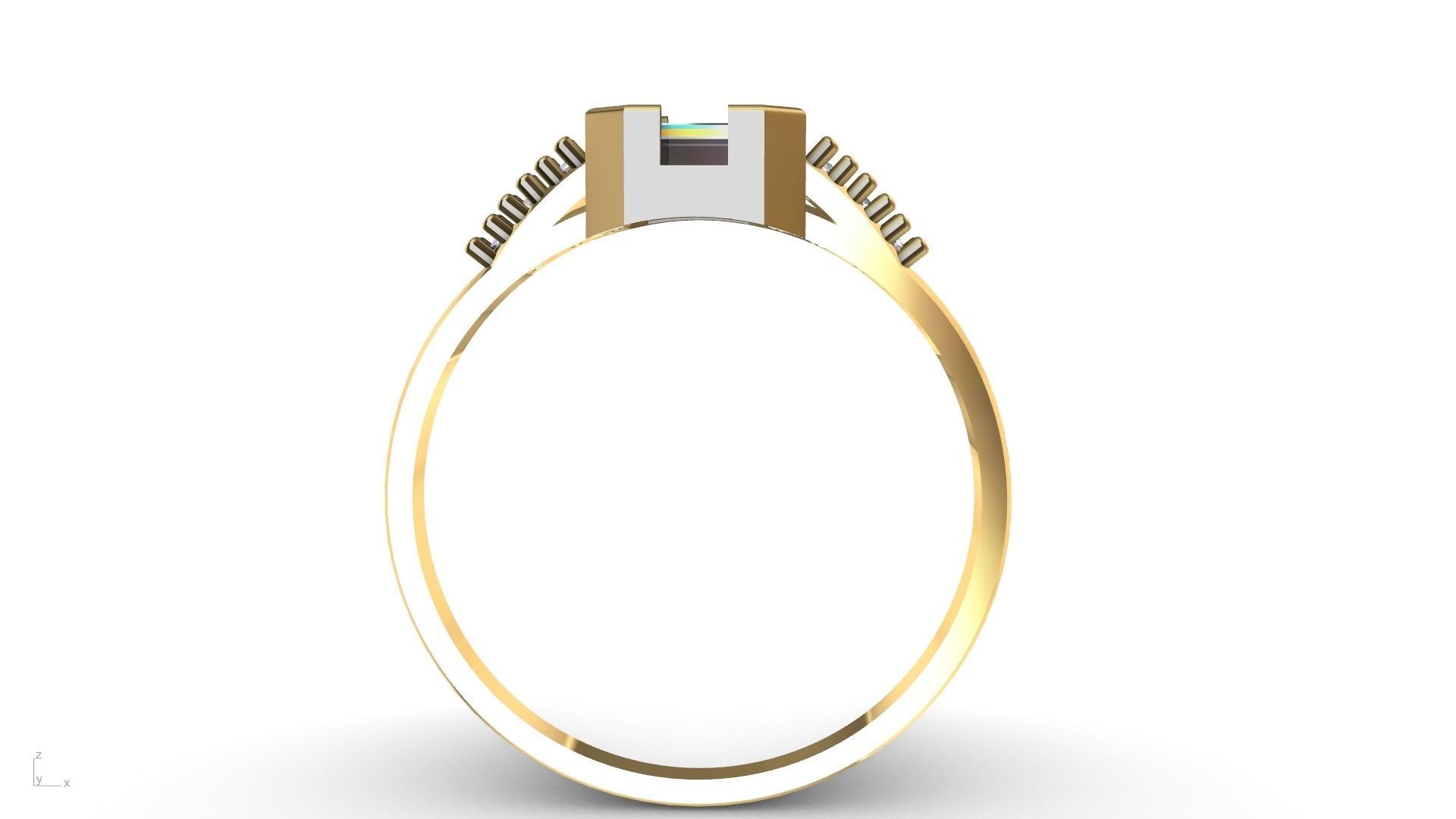 emerald ring stl verified  3D print model_21