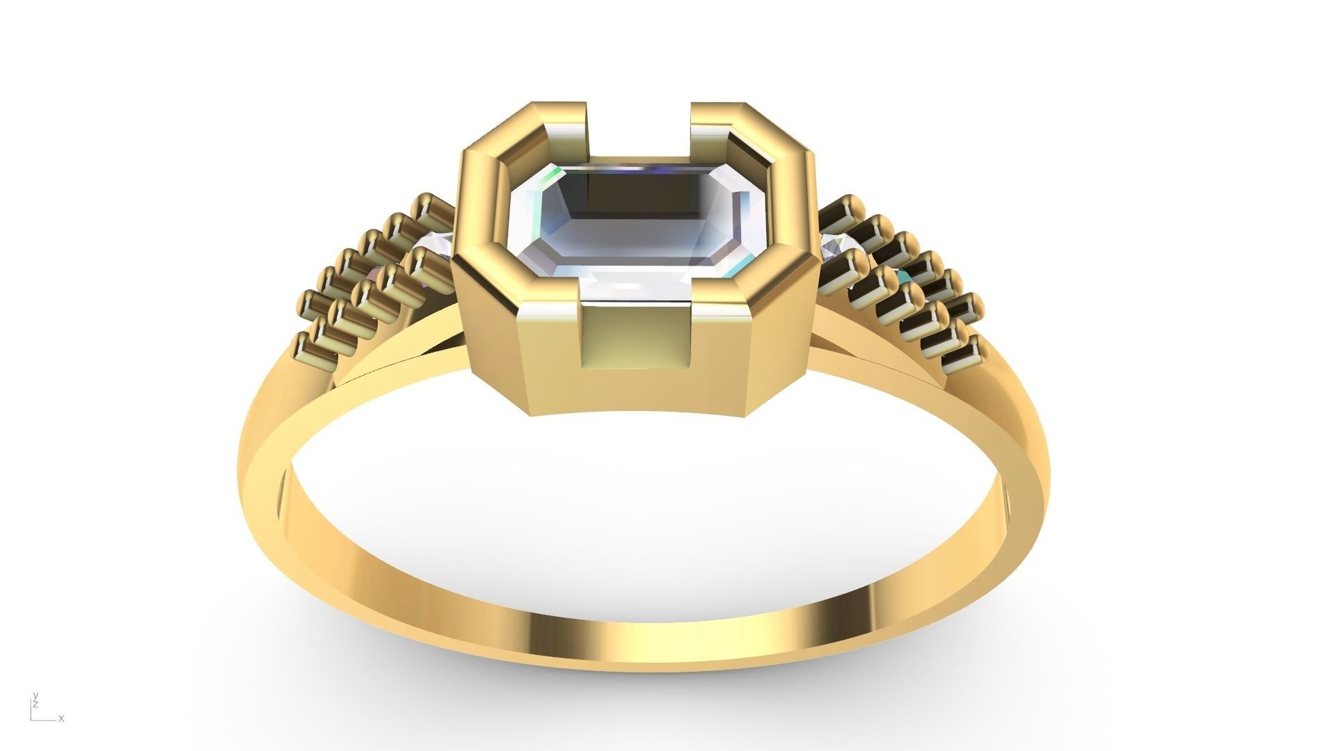 emerald ring stl verified  3D print model_1
