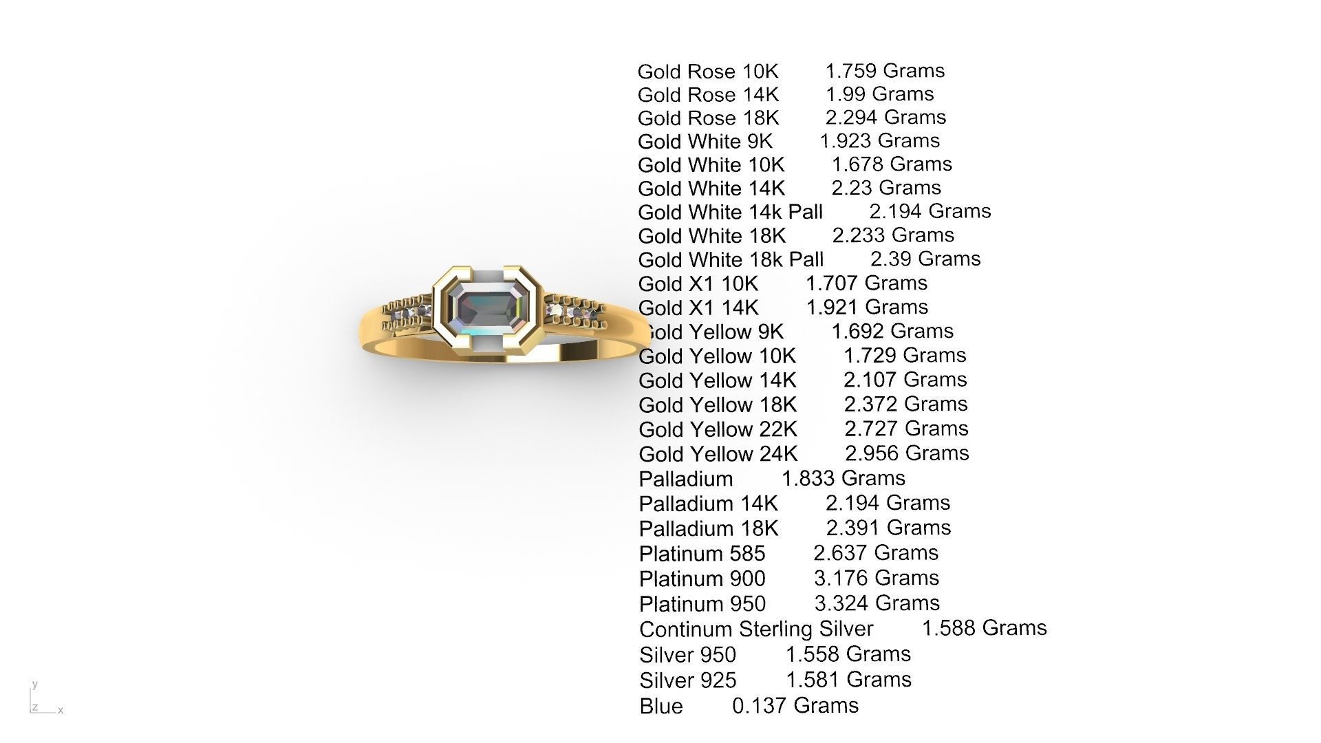 emerald ring stl verified  3D print model_24