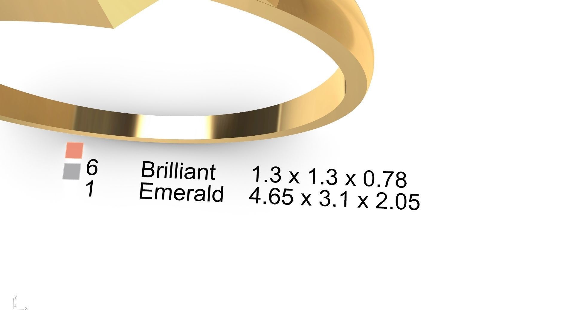 emerald ring stl verified  3D print model_4