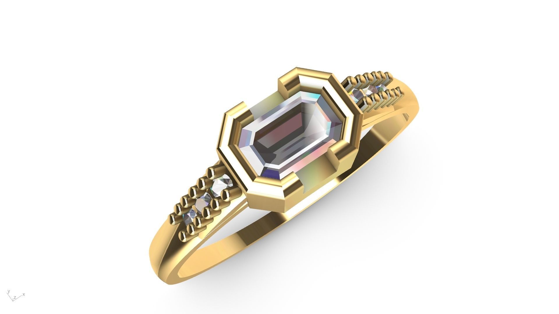 emerald ring stl verified  3D print model_10