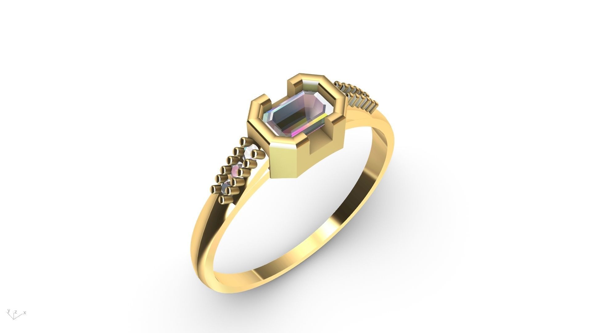 emerald ring stl verified  3D print model_20