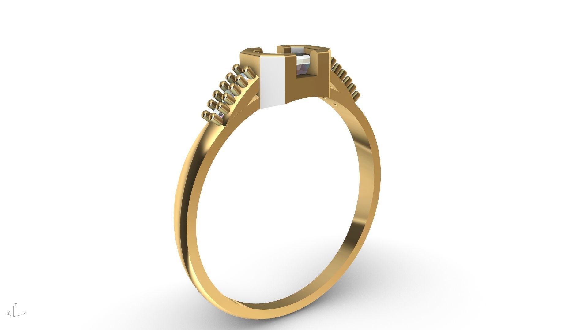emerald ring stl verified  3D print model_15