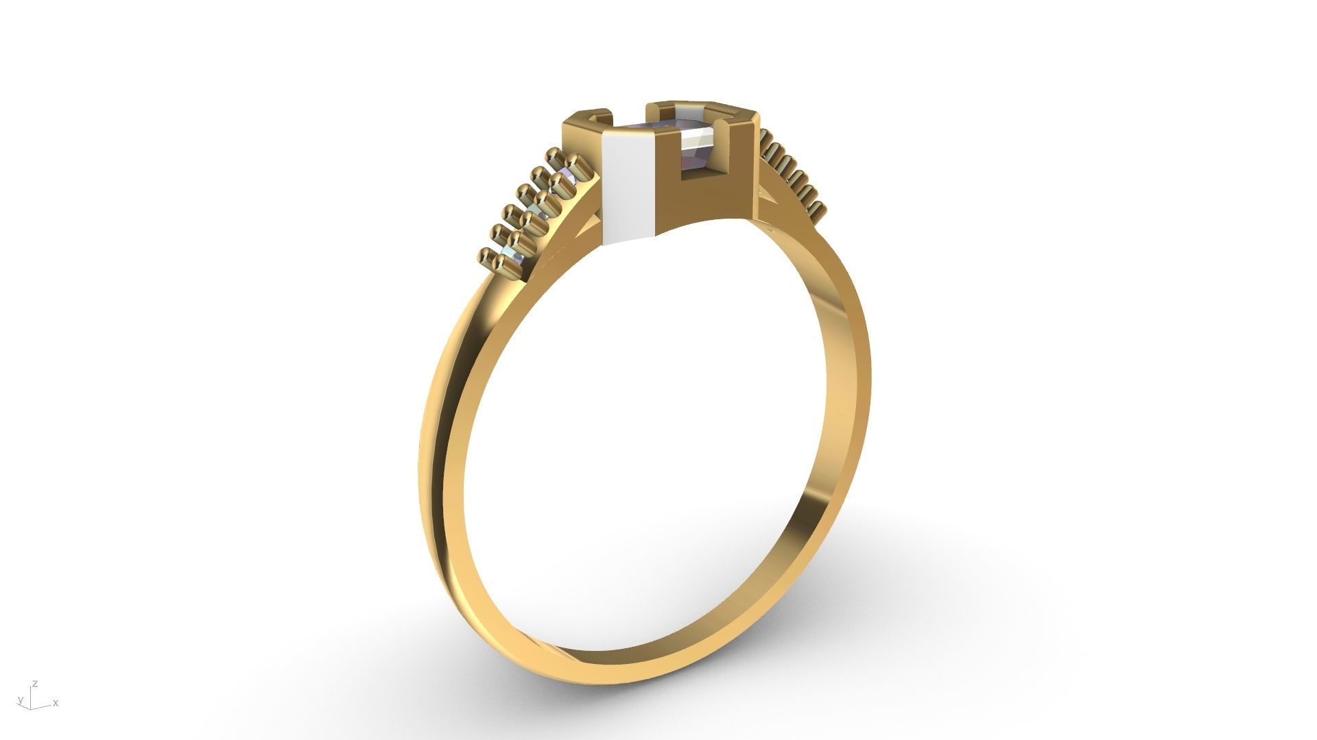 emerald ring stl verified  3D print model_2