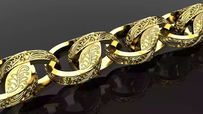 pattern tulip link bracelet  3D print model