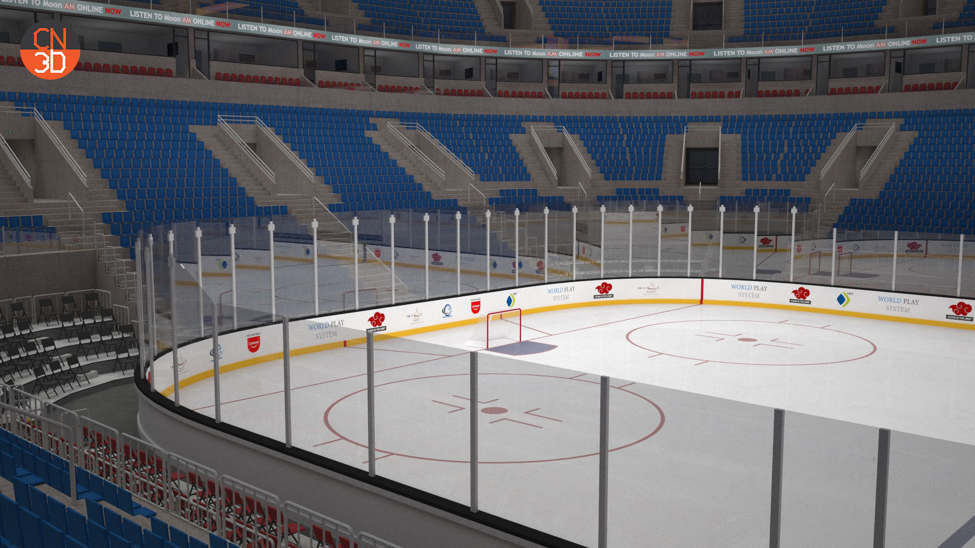 NHL and IIHF Ice Hockey Arena - interior - low poly Low-poly 3D model_22
