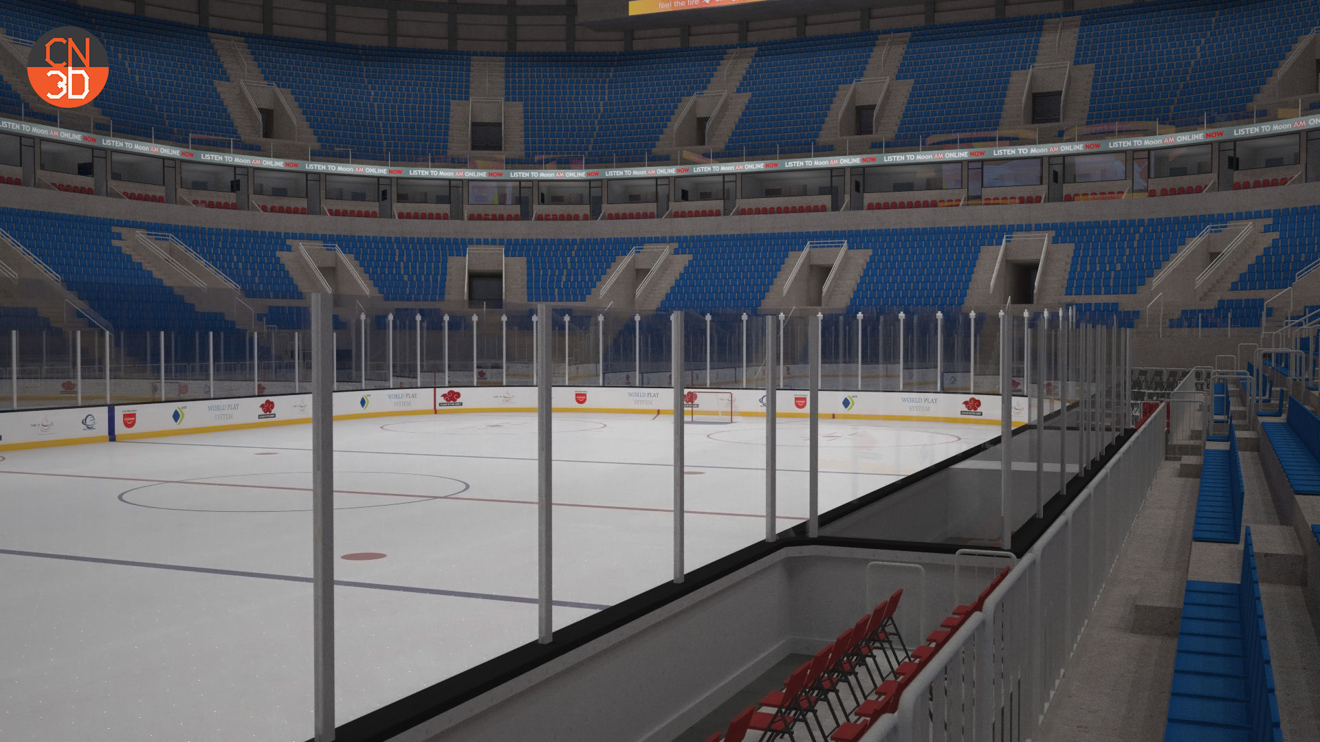 NHL and IIHF Ice Hockey Arena - interior - low poly Low-poly 3D model_14