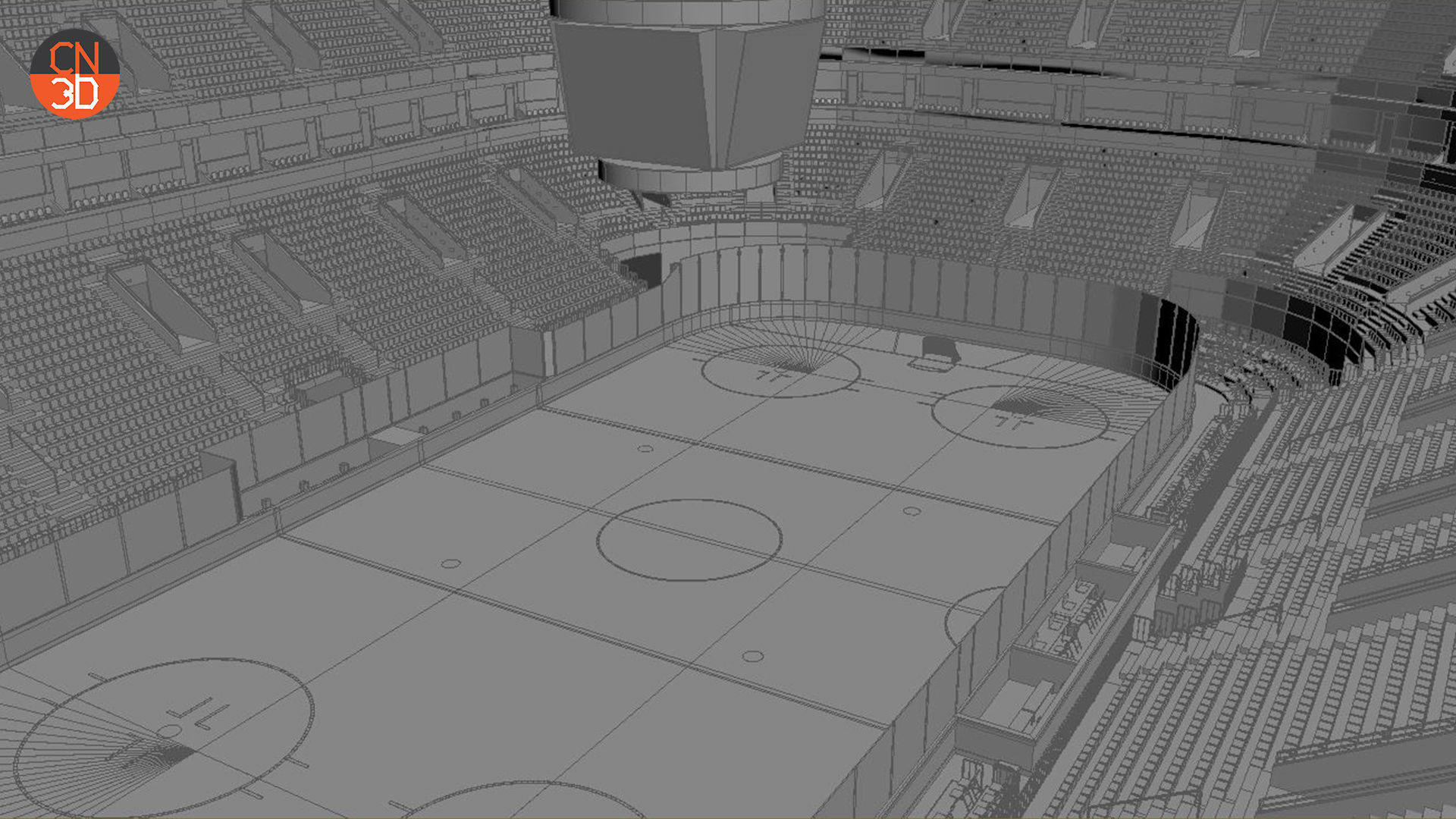 NHL and IIHF Ice Hockey Arena - interior - low poly Low-poly 3D model_25