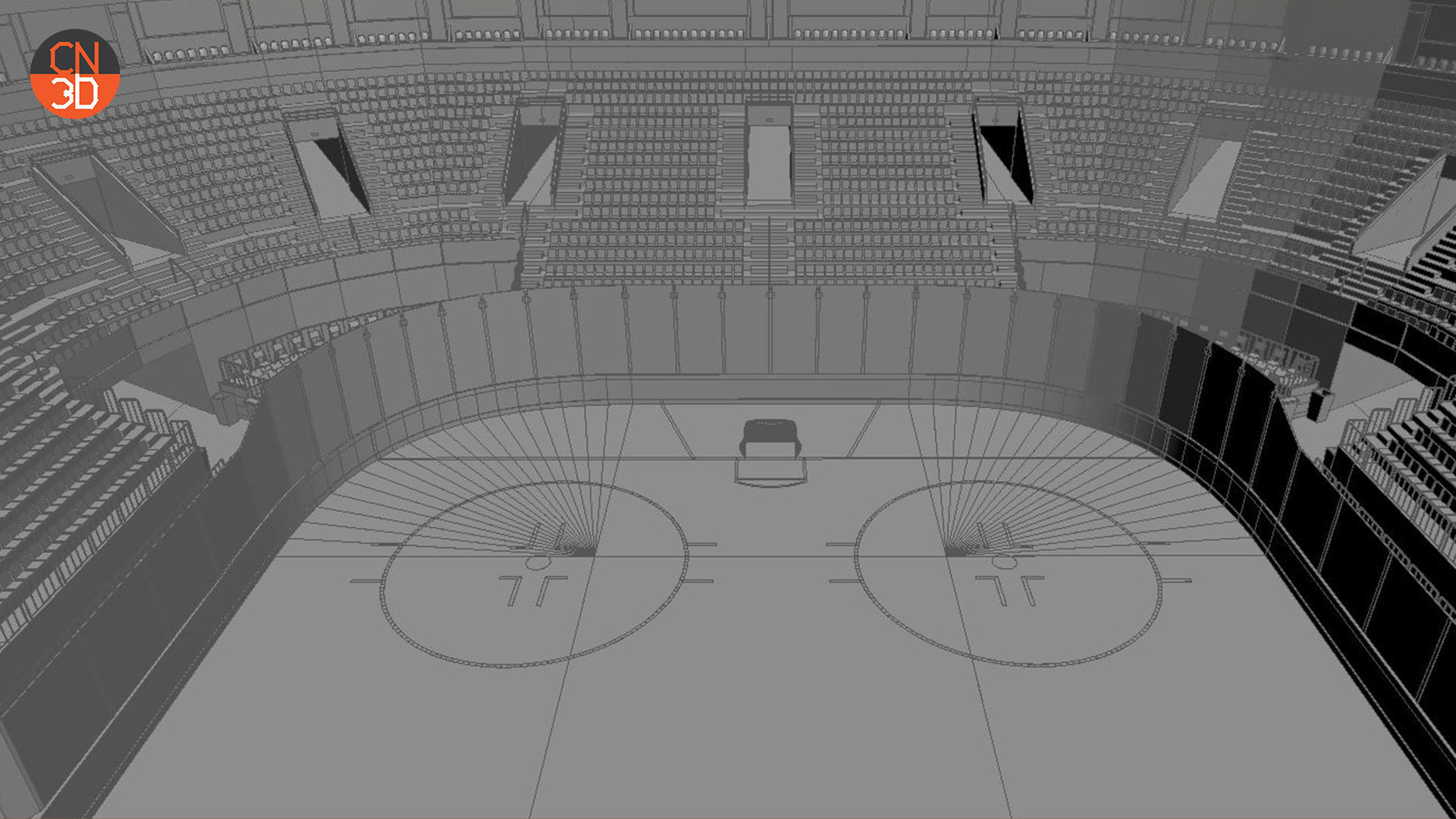 NHL and IIHF Ice Hockey Arena - interior - low poly Low-poly 3D model_26