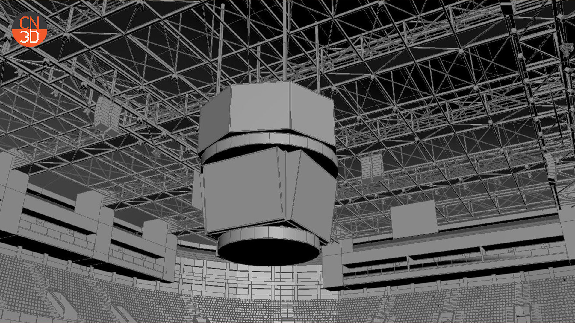 NHL and IIHF Ice Hockey Arena - interior - low poly Low-poly 3D model_29