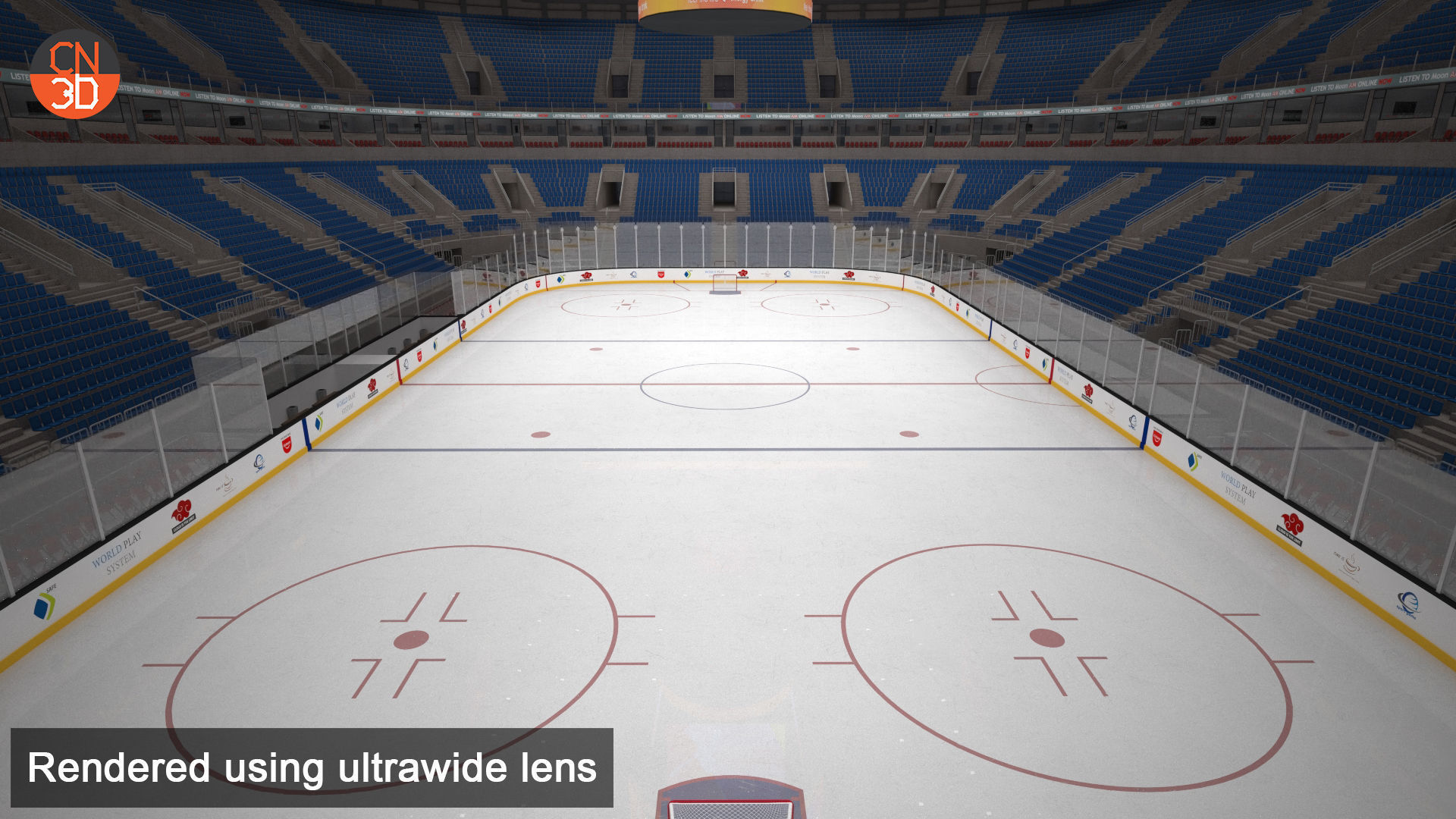 NHL and IIHF Ice Hockey Arena - interior - low poly Low-poly 3D model_18
