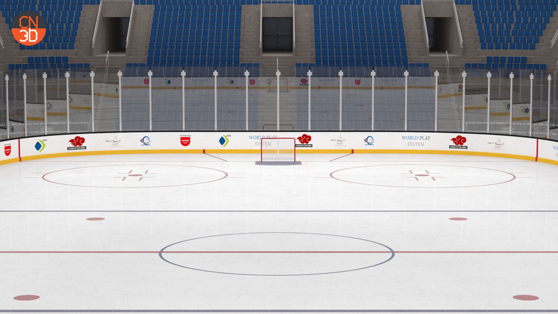 NHL and IIHF Ice Hockey Arena - interior - low poly Low-poly 3D model_16