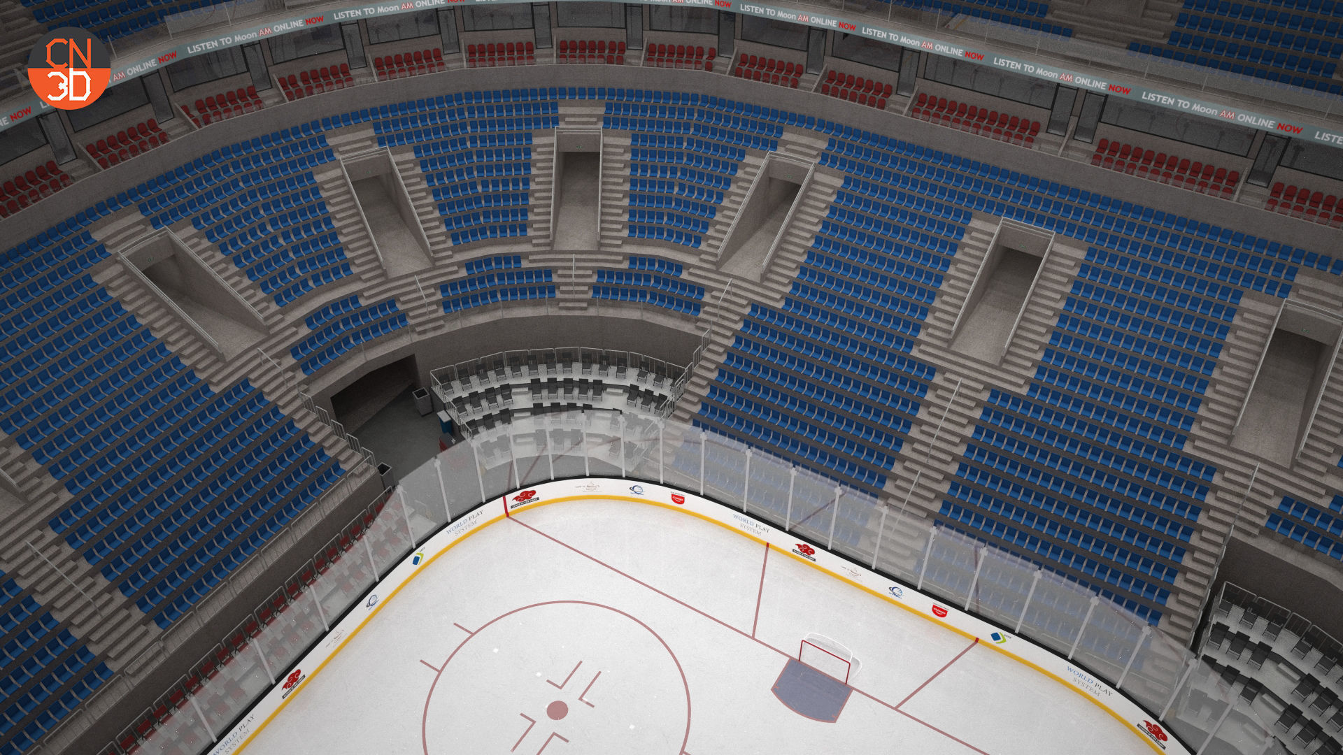 NHL and IIHF Ice Hockey Arena - interior - low poly Low-poly 3D model_12