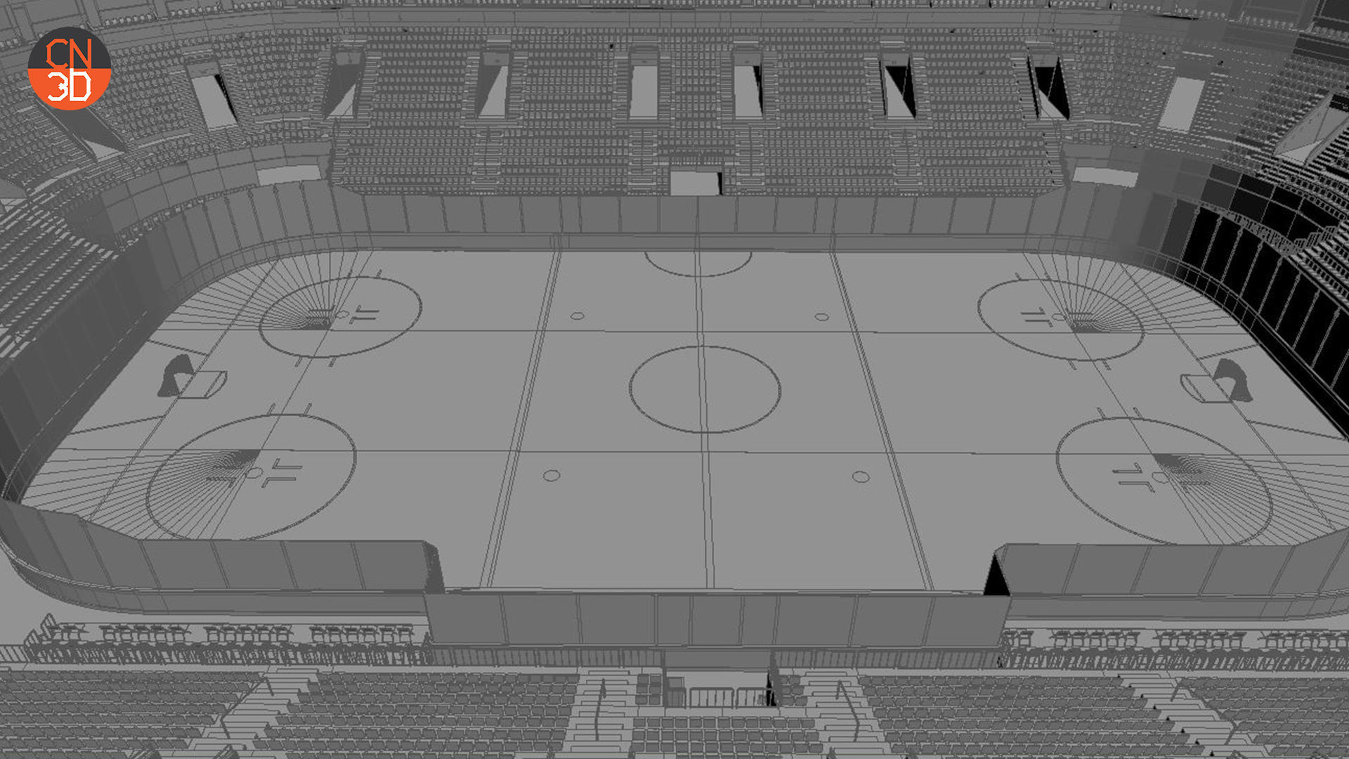 NHL and IIHF Ice Hockey Arena - interior - low poly Low-poly 3D model_27