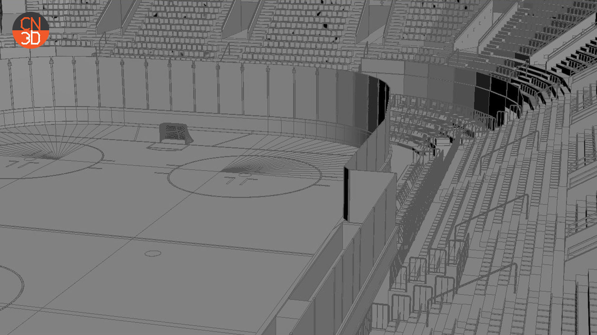 NHL and IIHF Ice Hockey Arena - interior - low poly Low-poly 3D model_28