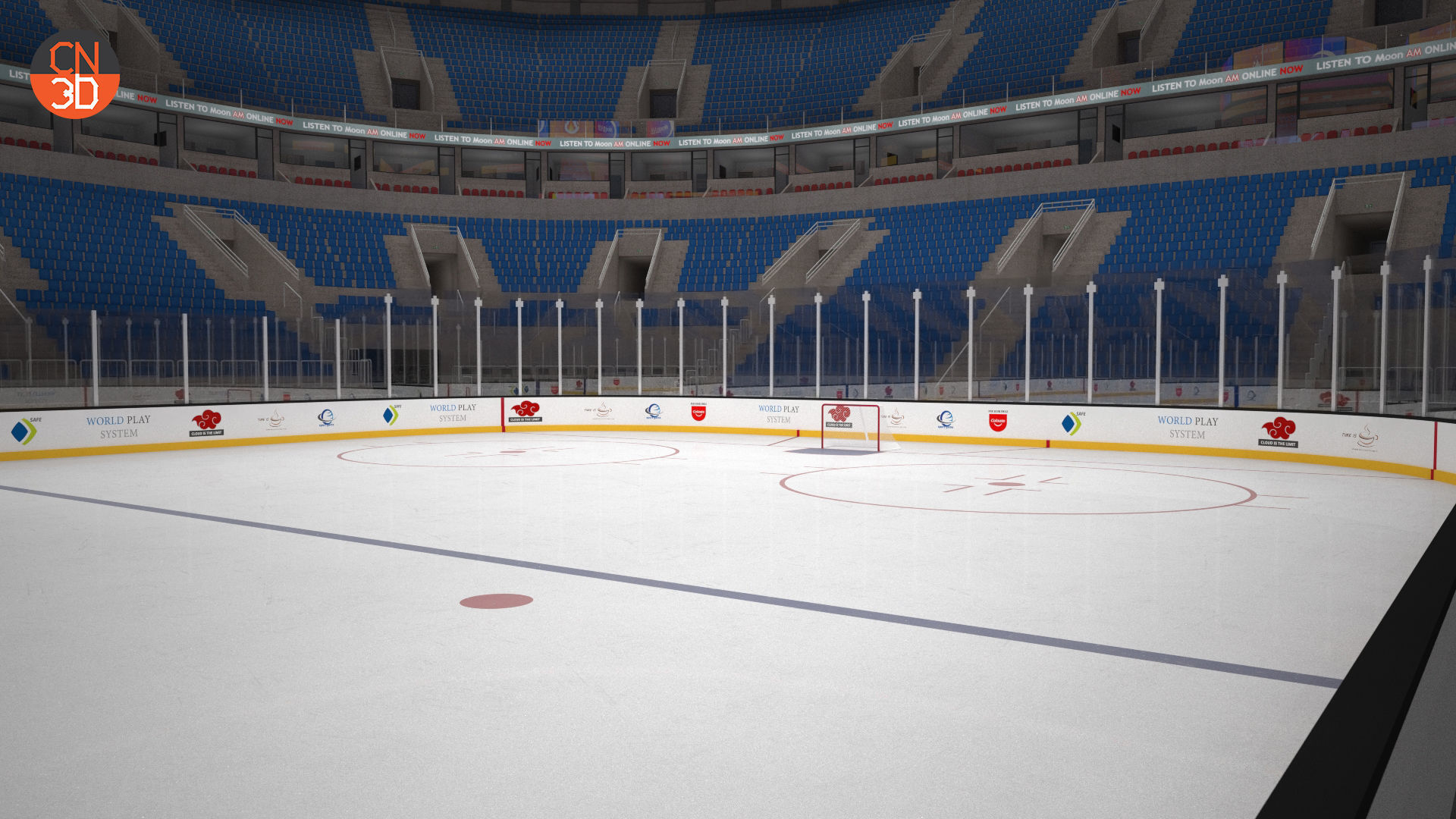 NHL and IIHF Ice Hockey Arena - interior - low poly Low-poly 3D model_19