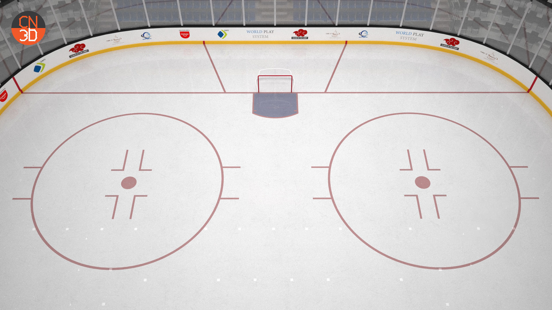 NHL and IIHF Ice Hockey Arena - interior - low poly Low-poly 3D model_8