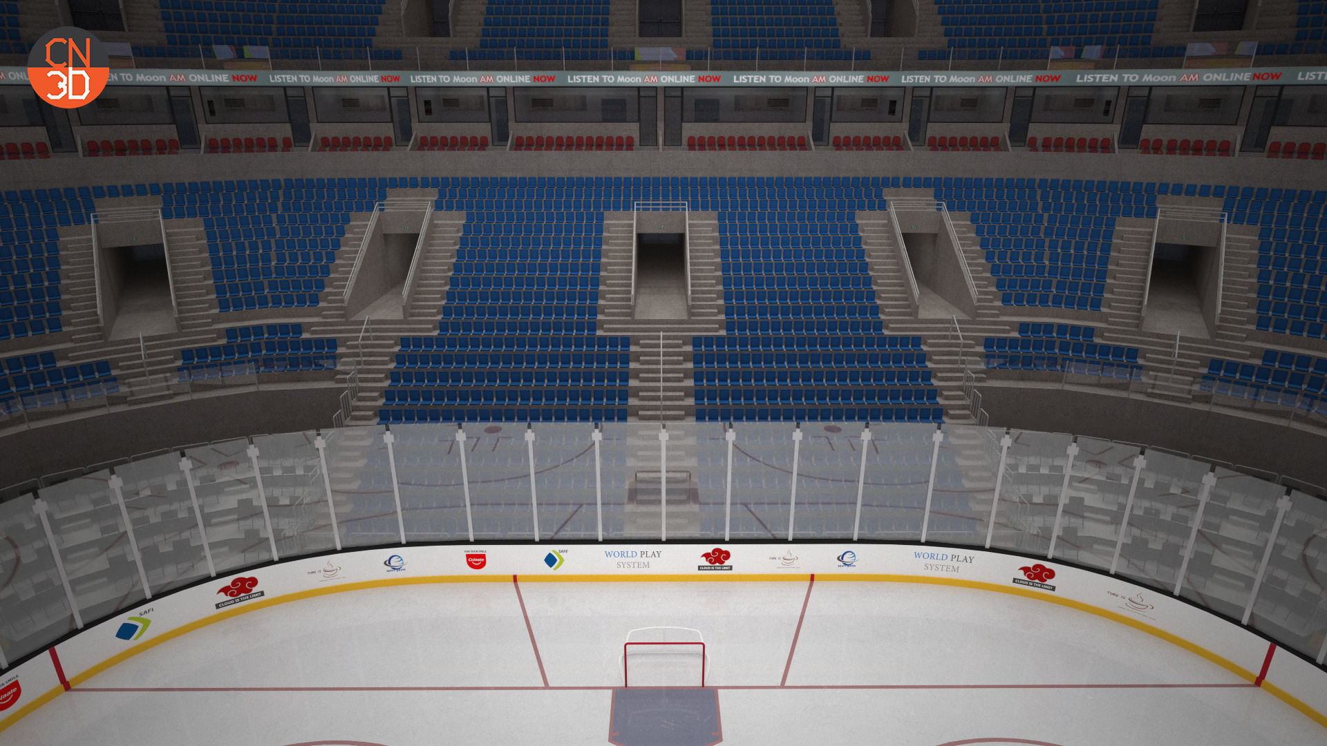 NHL and IIHF Ice Hockey Arena - interior - low poly Low-poly 3D model_15