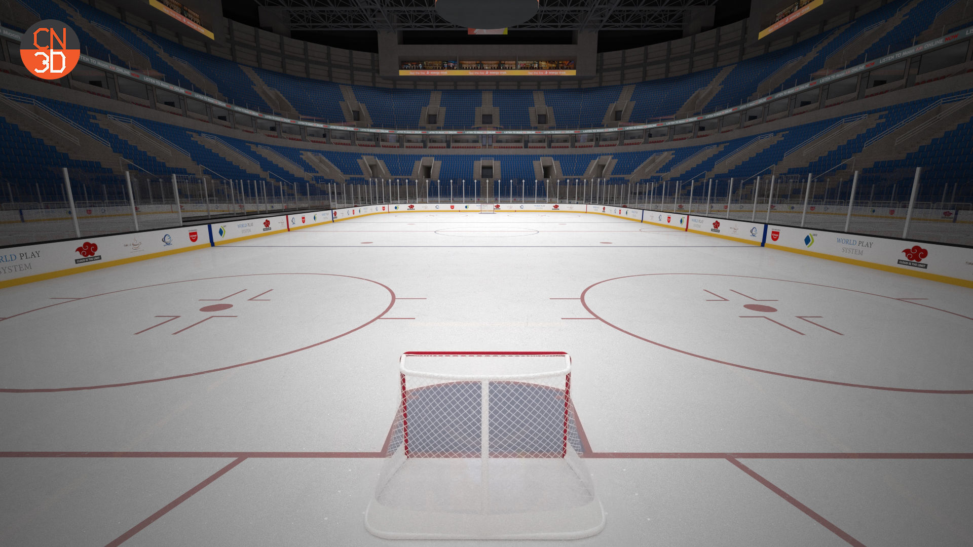 NHL and IIHF Ice Hockey Arena - interior - low poly Low-poly 3D model_10