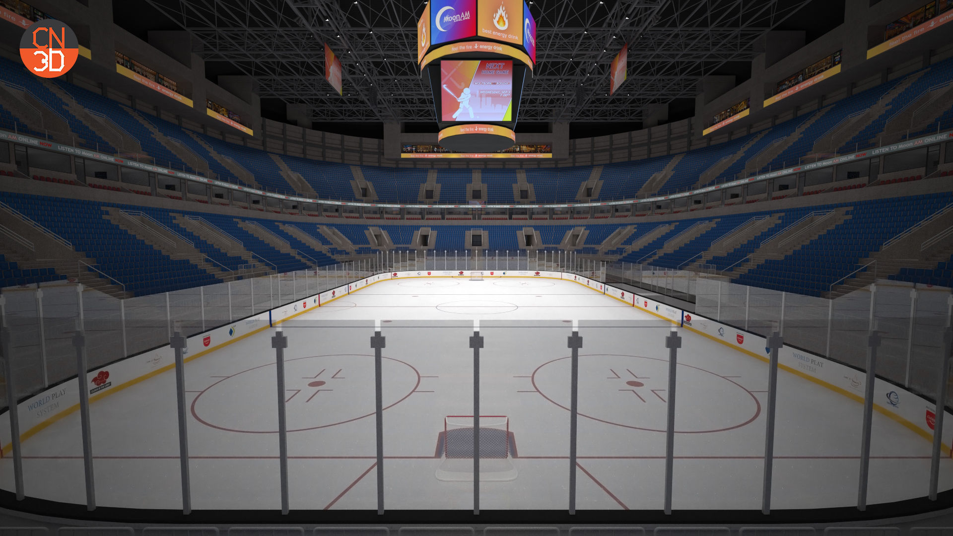 NHL and IIHF Ice Hockey Arena - interior - low poly Low-poly 3D model_9