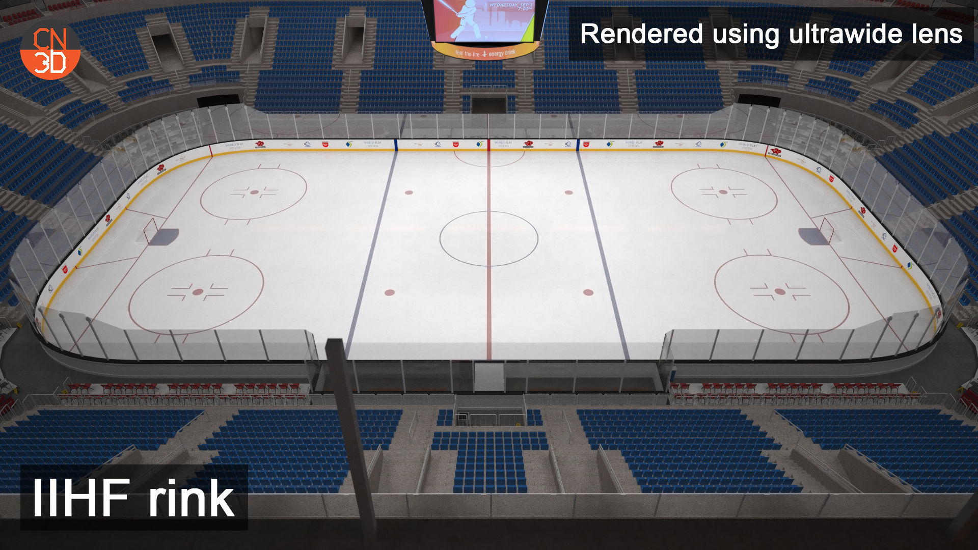 NHL and IIHF Ice Hockey Arena - interior - low poly Low-poly 3D model_5