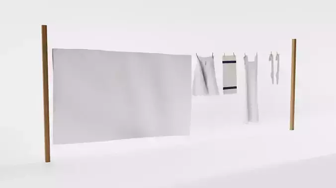 Old Clothes Line 3D model